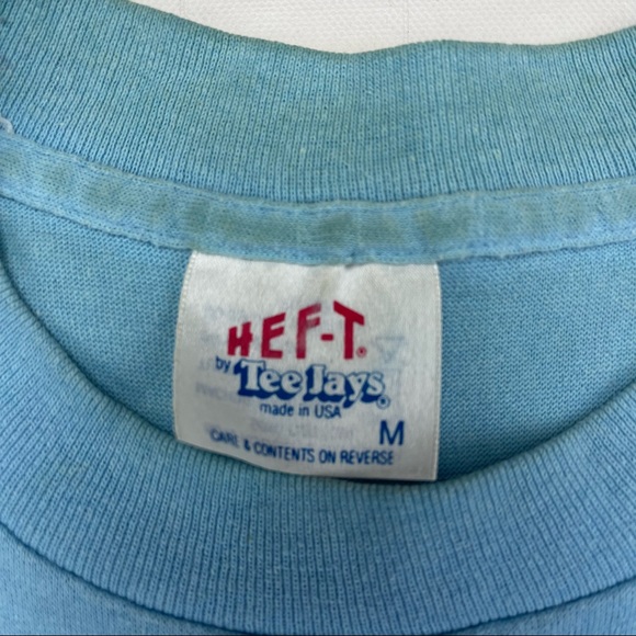 Vtg 80s Tee Jays Hef T Shirt Tee I Love Math Lovers Long Sleeve Blue Geek Nerd - Picture 5 of 15